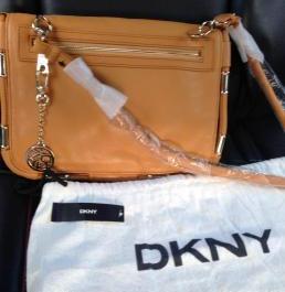 DKNY brown leather bag photo